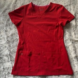 Red scrub top
